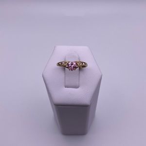 10k yellow gold pink topaz ring